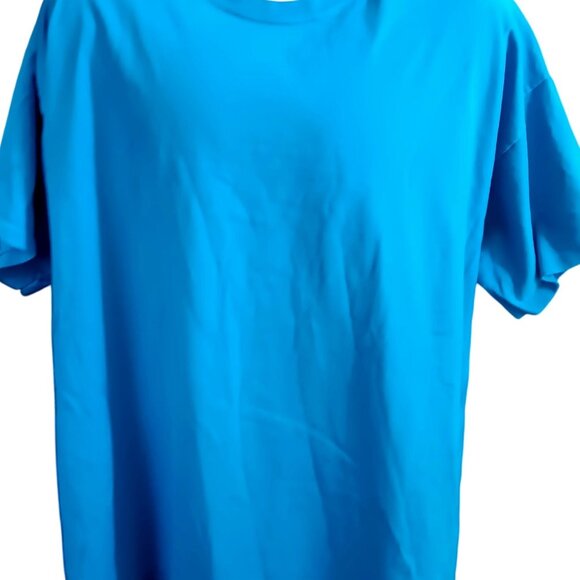 2XL Vintage Single Stitch T-shirt 1990's Blue Short Sleeve Crew Neck Cotton - Picture 1 of 5